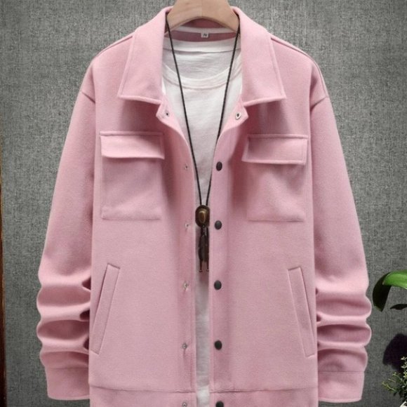 . Other - Baby Pink Mens Drop Shoulder Overcoat